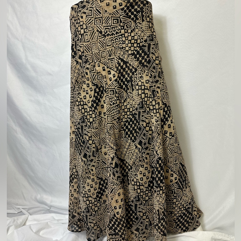 VINTAGE ALFANI SIZE 4 MULTICOLORED MAXI SKIRT Brown / Tan
